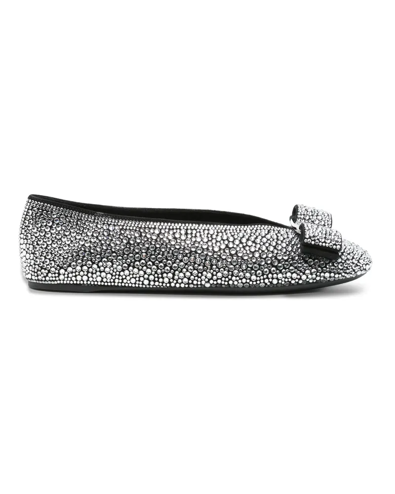 Ferragamo Crystal-embellished Ballet Flat Black