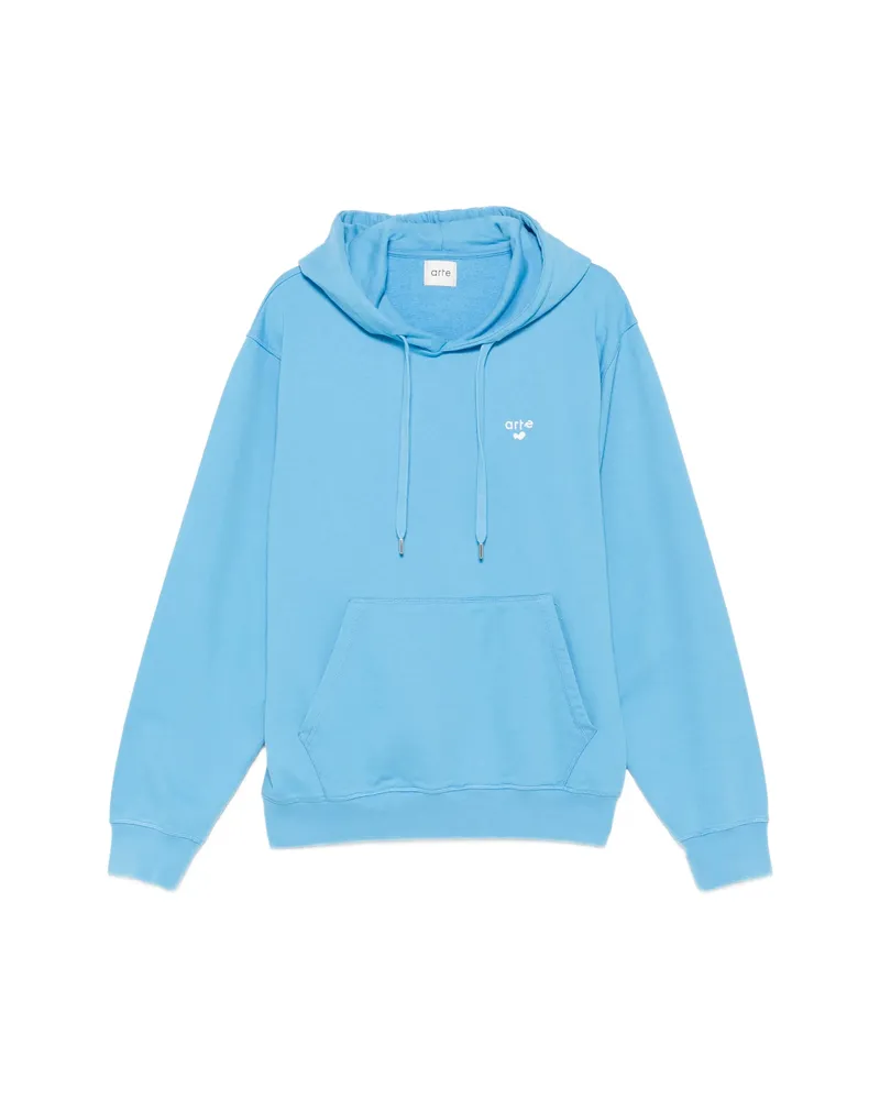Arte Antwerp Logo-embroidered Hoodie Blue
