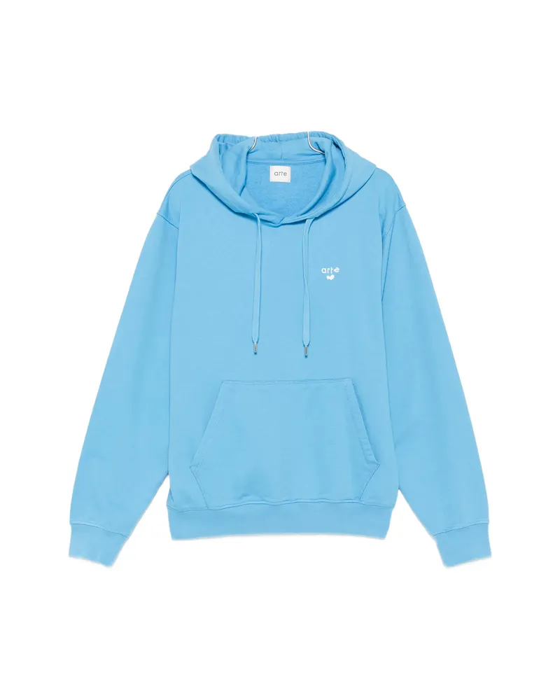 Arte Antwerp Logo-embroidered Hoodie Blue