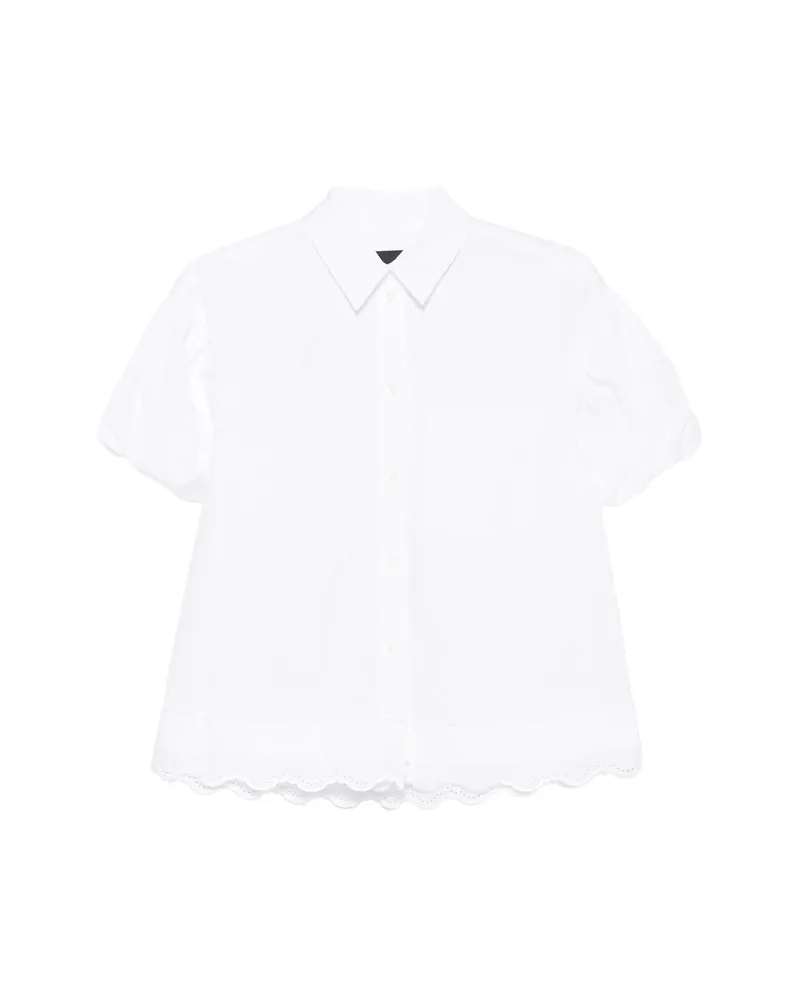 Simone Rocha Scalloped-hem Puff-sleeve Shirt White