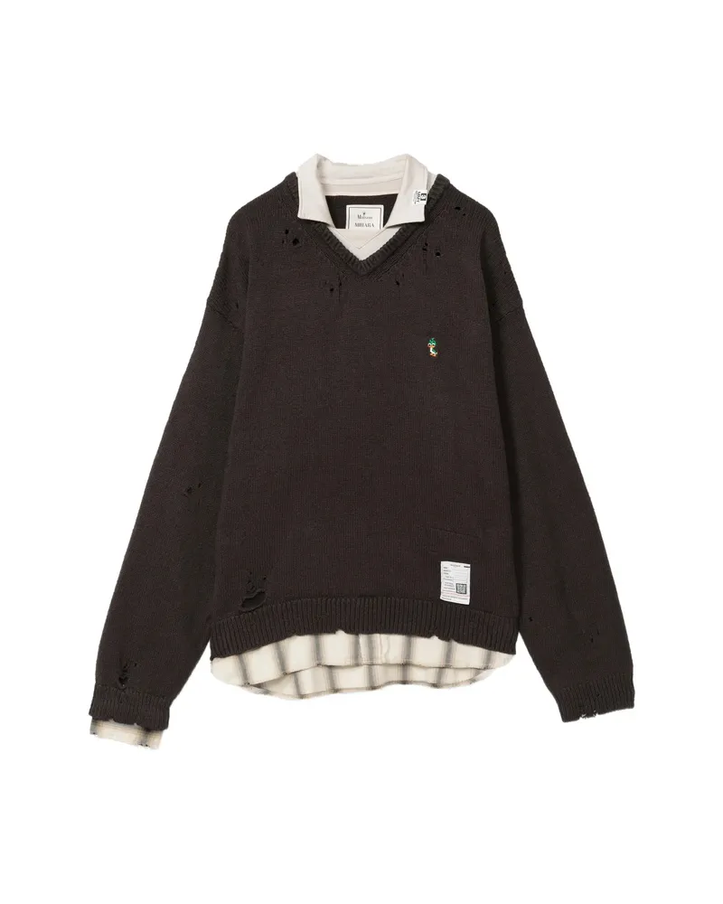 MIHARAYASUHIRO Triple Layered Collar Sweater Black