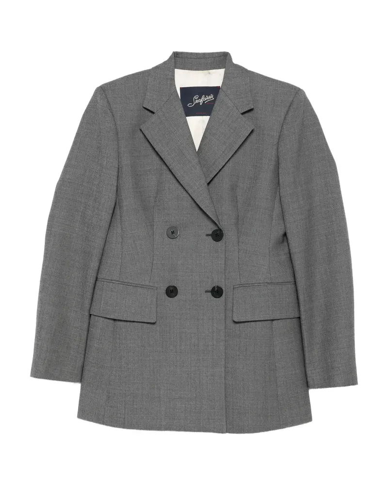 Seafarer Double-breasted Wool Blazer Grey