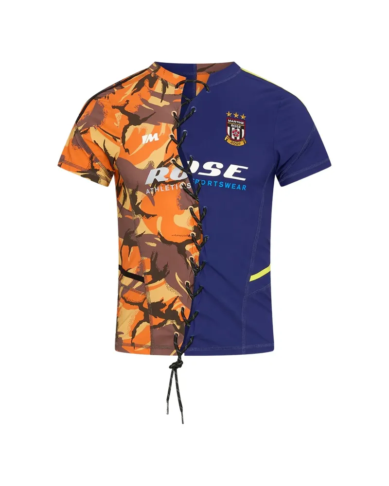 Martine Rose Lace-up Short-sleeve T-shirt Blue