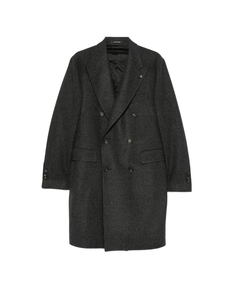 Tagliatore Double-breasted Check-pattern Coat Grey