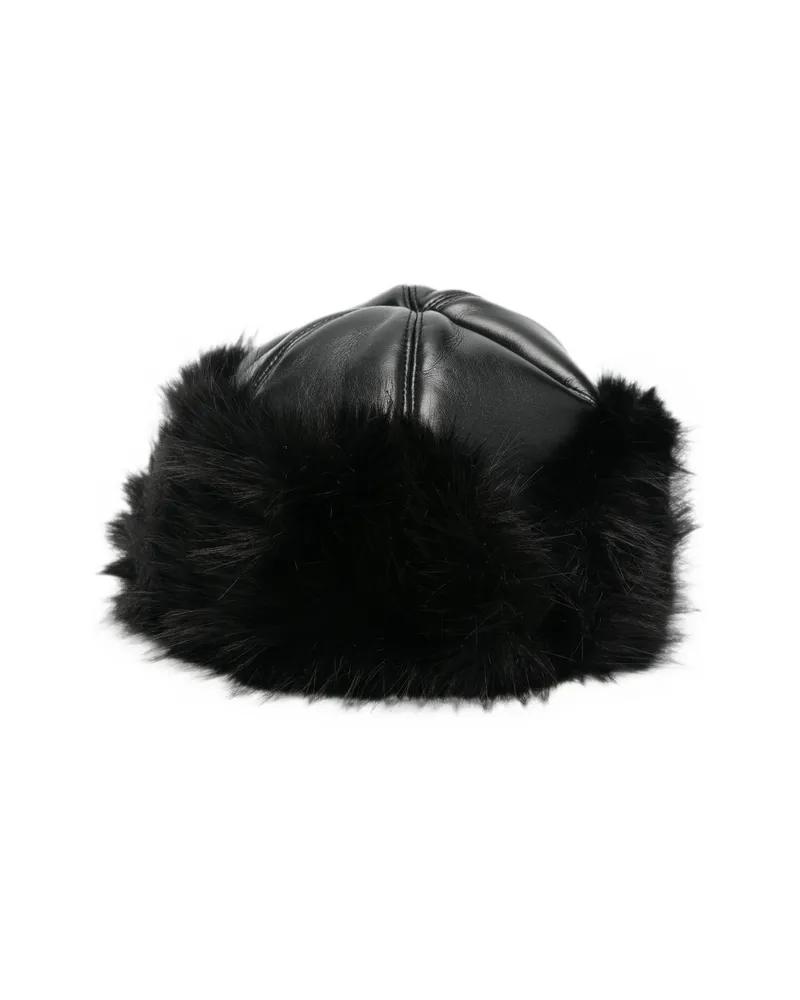 STAND Sable Faux-fur Trim Hat Black