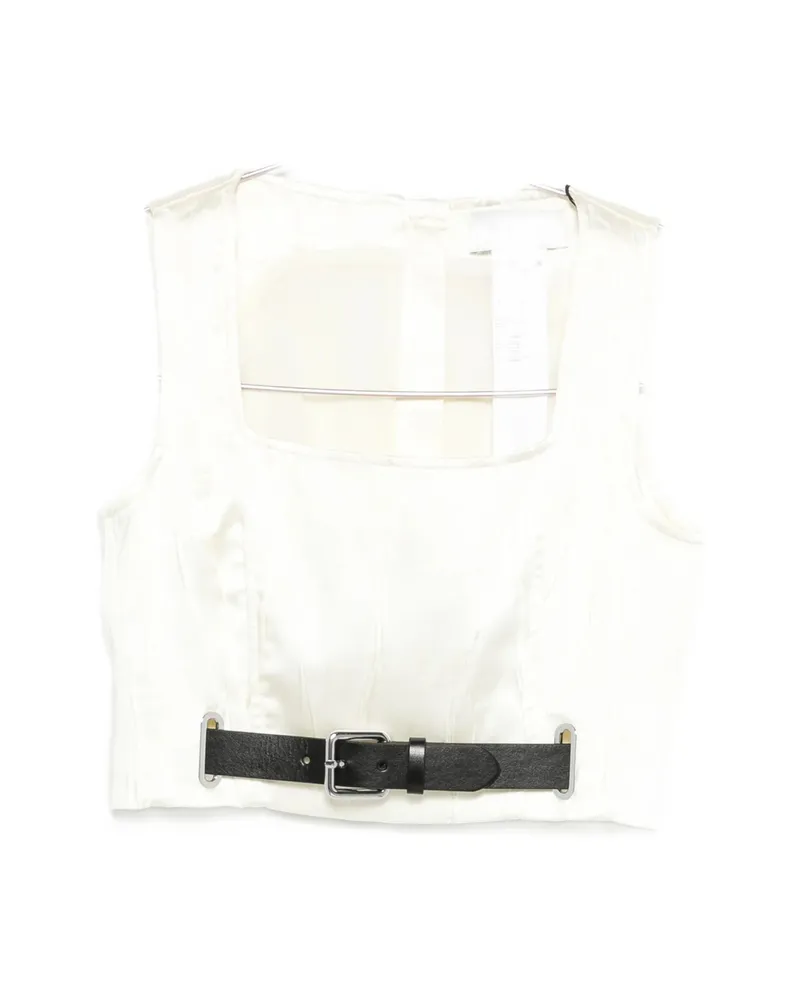 SPORTMAX Belt Square-neck Top White