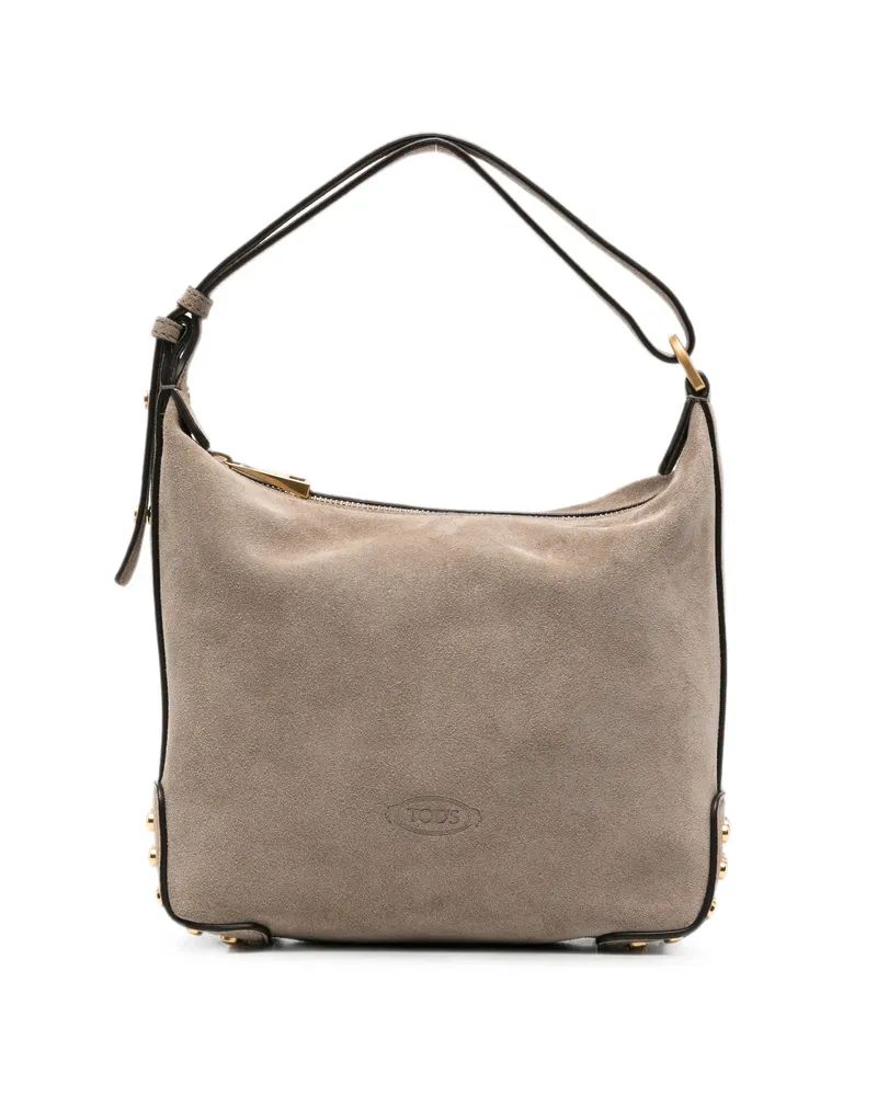 TOD'S Mini Studded-embellished Tote Bag Neutrals