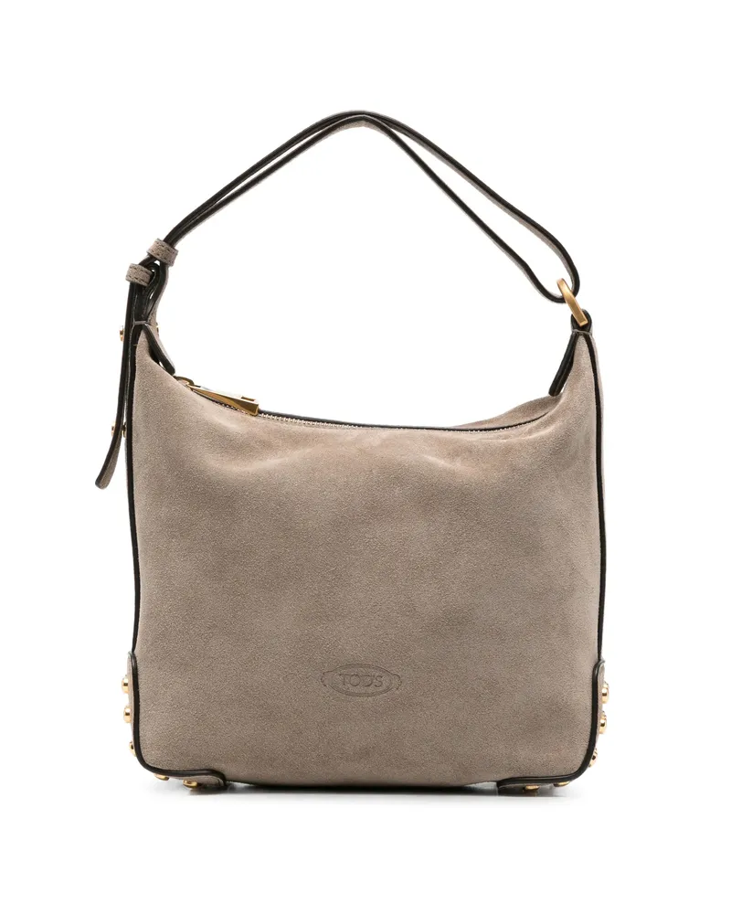 TOD'S Mini Studded-embellished Tote Bag Neutrals