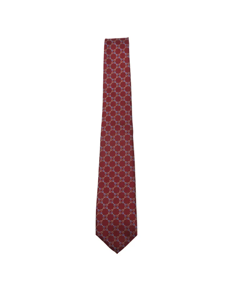 Gucci Horsebit-jacquard Tie Red