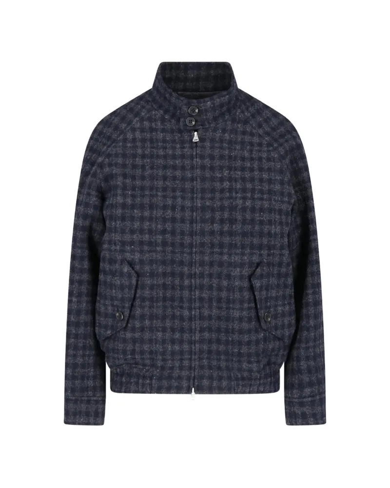 Dunst Check Wool Jacket Blue
