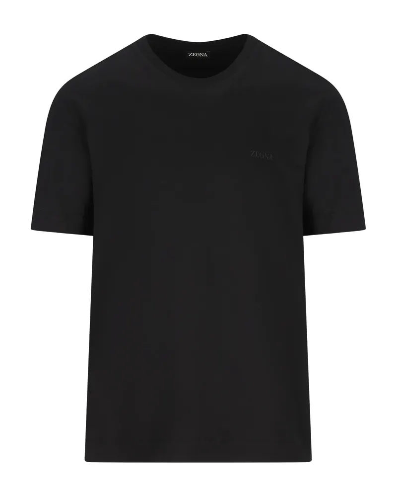 Ermenegildo Zegna Logo-embroidered T-shirt Black