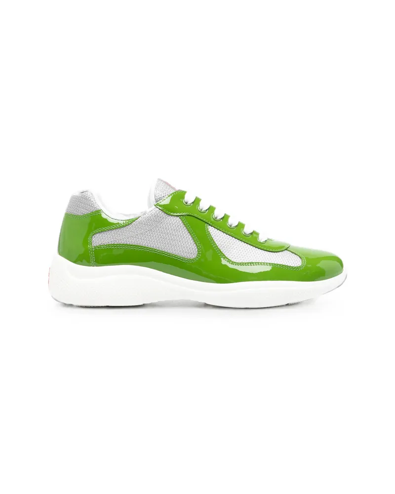 Prada Patent-leather Sneakers Green