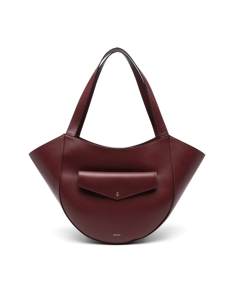 WANDLER Hortensia Slouch Leather Tote Bag Red