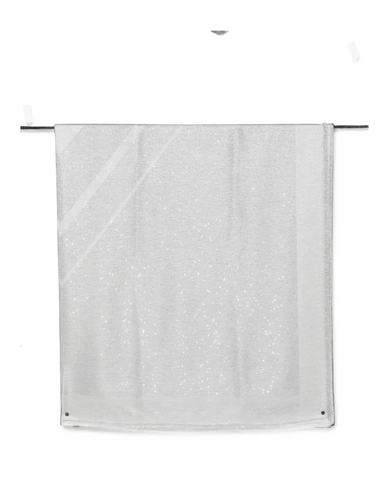 Missoni Sequin-embellished Frayed Scarf Silver