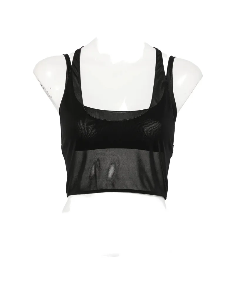 Gucci Sheer-panel Racerback Top Black