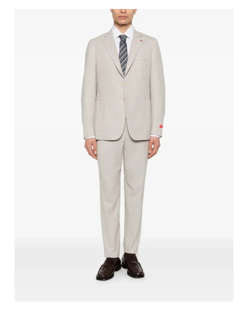 Isaia Button Single-breasted Suit Neutrals