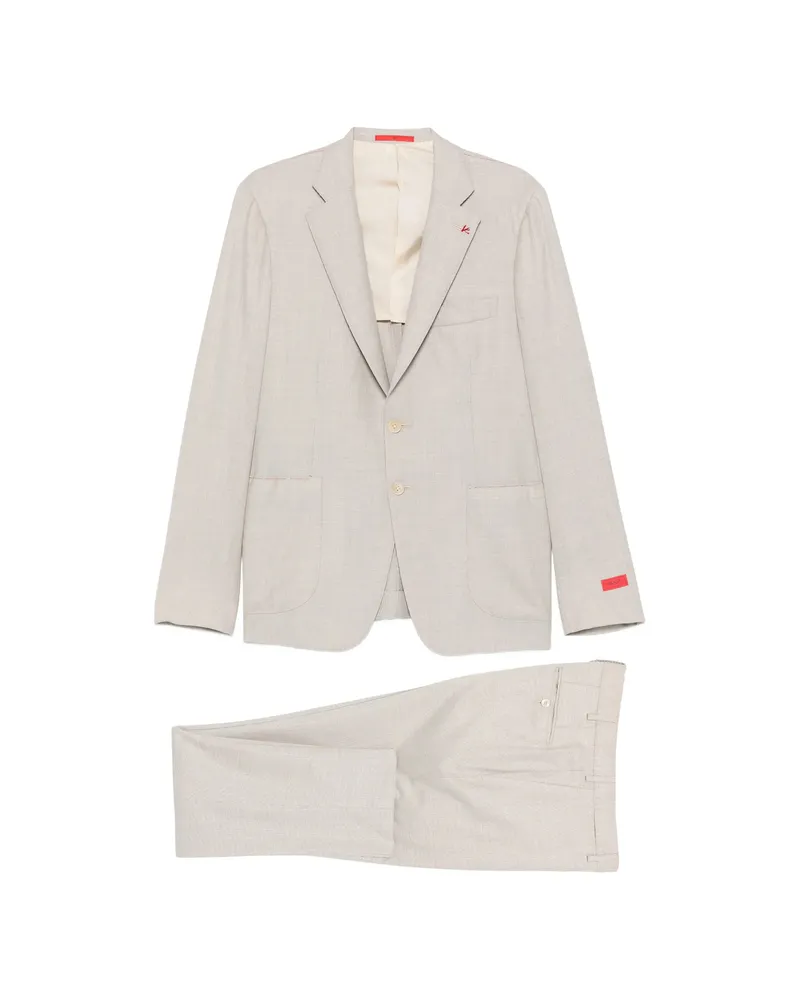 Isaia Button Single-breasted Suit Neutrals