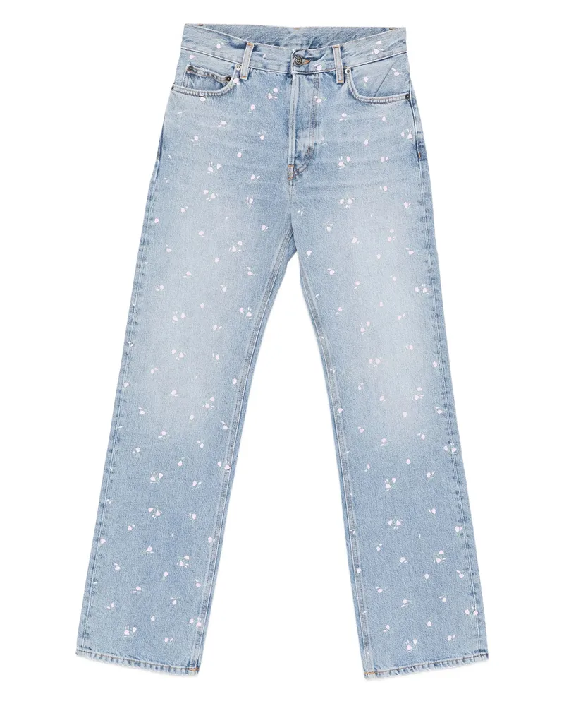 Fiorucci Floral-print Jeans Blue
