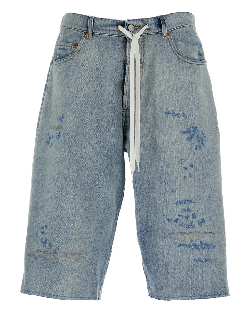 Maison Margiela Logo-patch Bermuda Shorts Blue