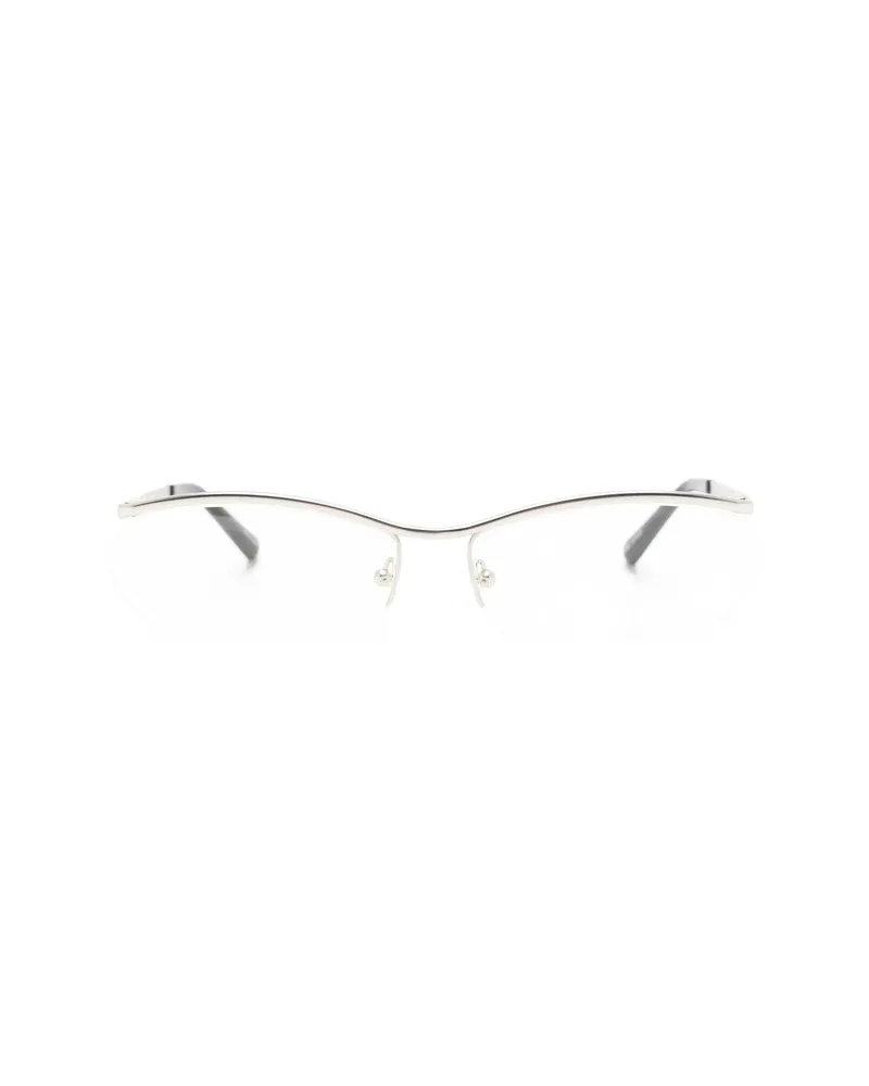 ATTICO X Linda Farrow Charlotte Cat-eye Semi-rimless Glasses Silver