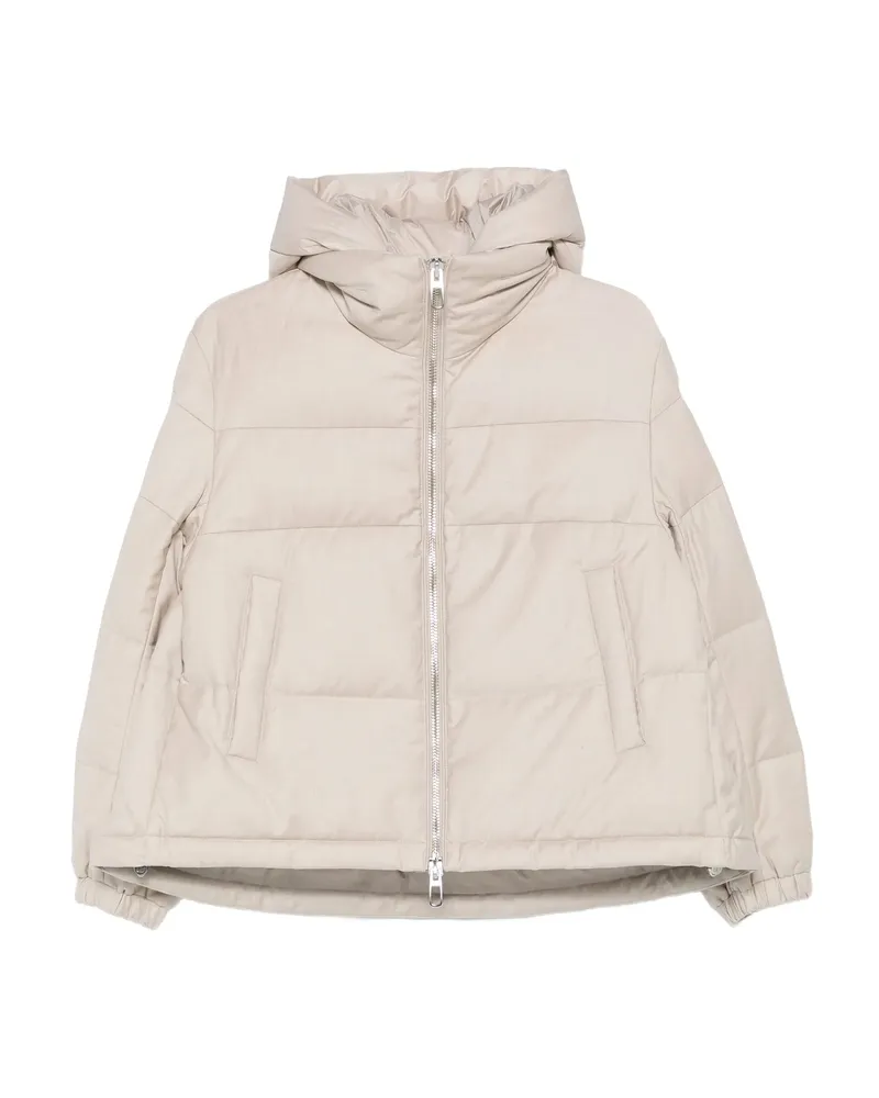 DUNO Quilted Hooded Jacket Neutrals