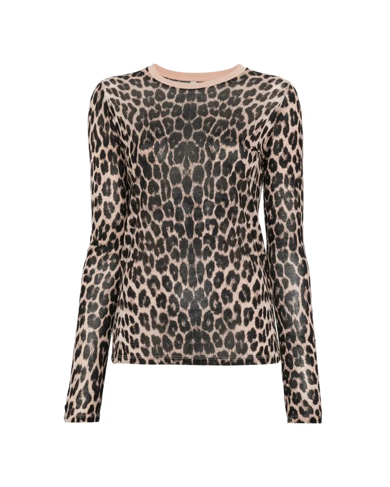 Baserange Leopard-print Long-sleeve T-shirt Neutrals