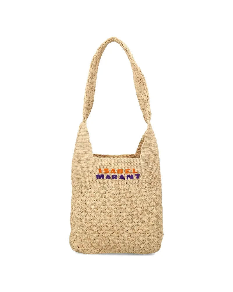 Isabel Marant Logo-embroidered Shoulder Bag Neutrals