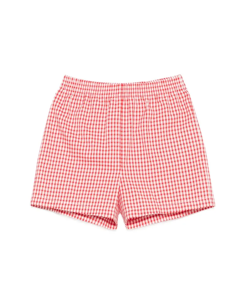 Gucci Gingham Cotton Shorts Red