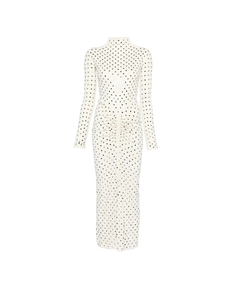 Alaïa Stud-embellished Draped Maxi Dress Neutrals