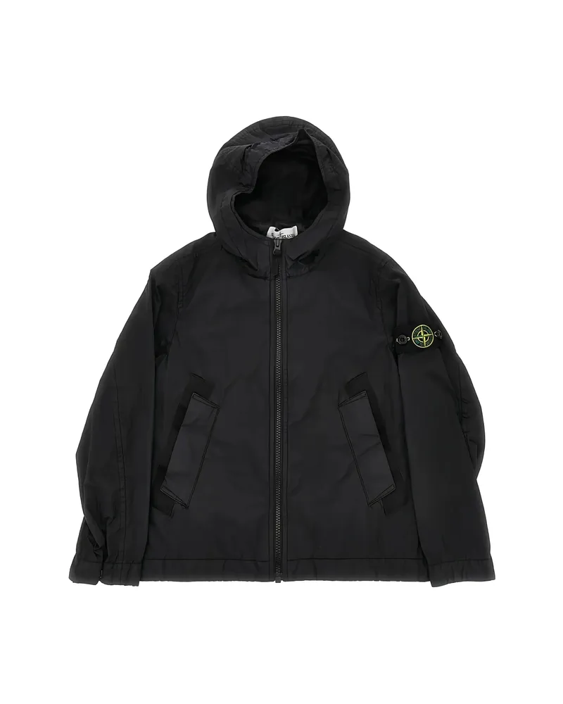 Stone Island Hooded Zip Jacket Black