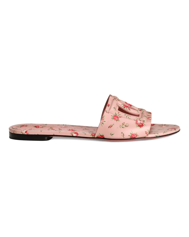 Dolce & Gabbana Floral-detail Sandals Pink