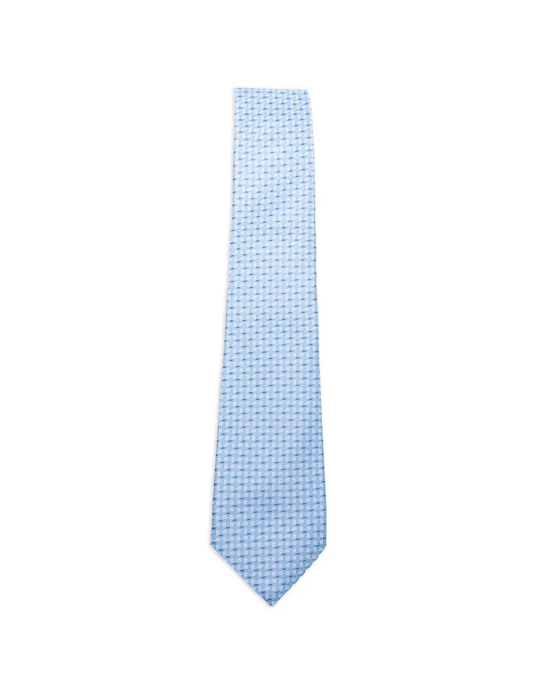 Canali Patterned Tie Blue