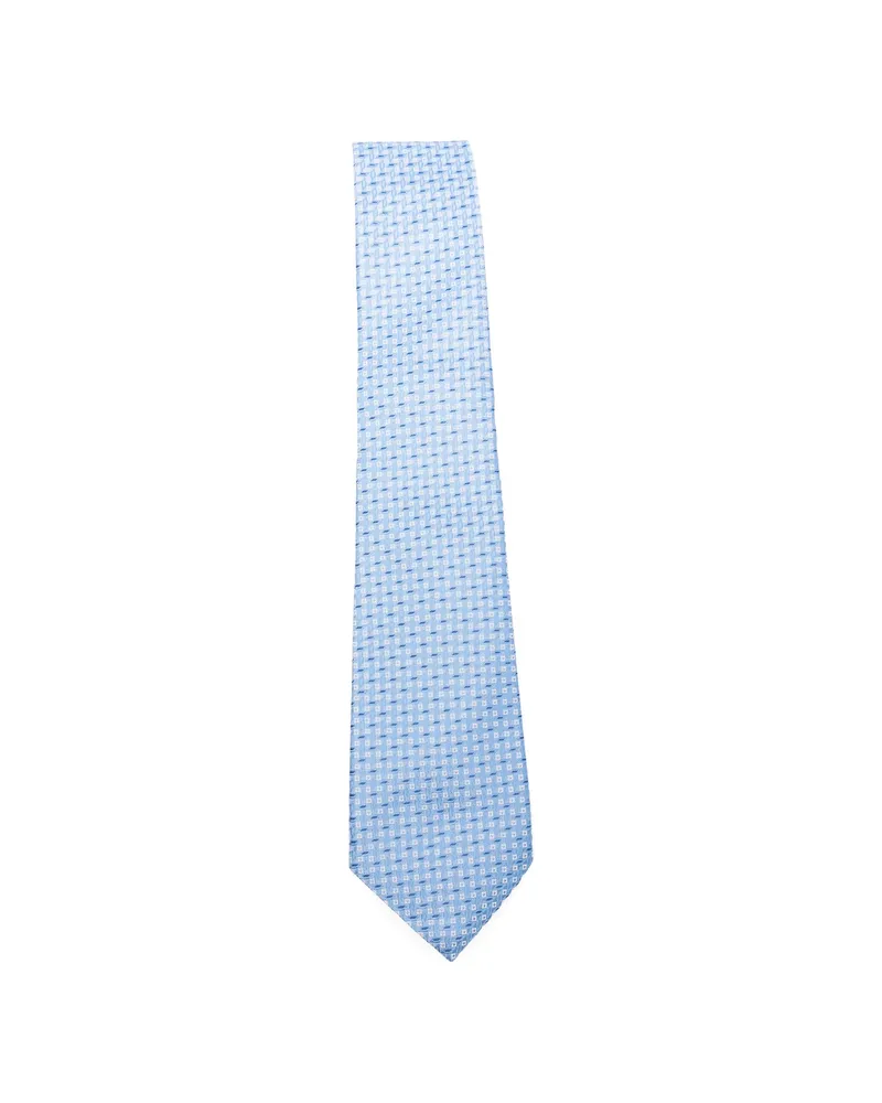 Canali Patterned Tie Blue