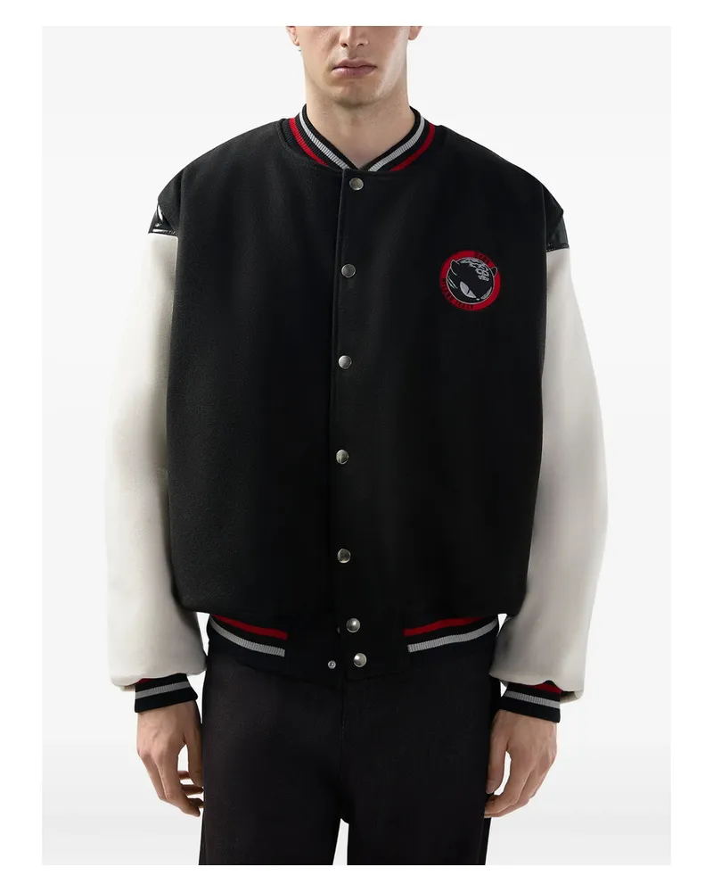 GCDS Buttoned Appliqué-detail Jacket Black