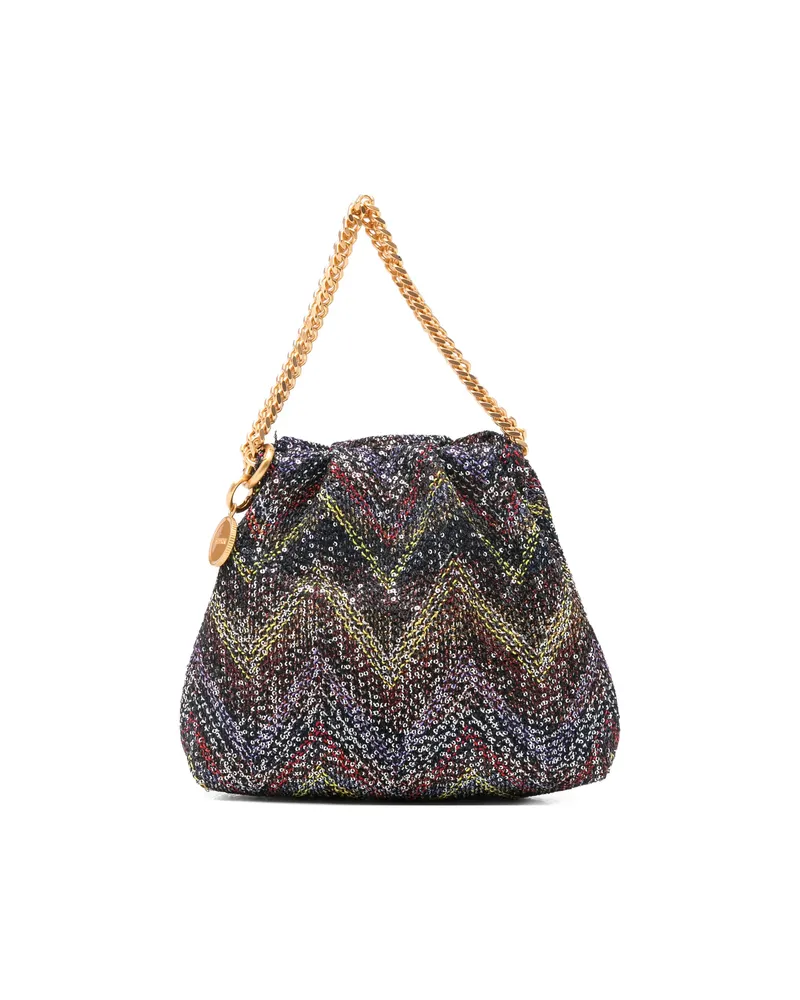 Missoni Chevron Chain-strap Mini Bag Black