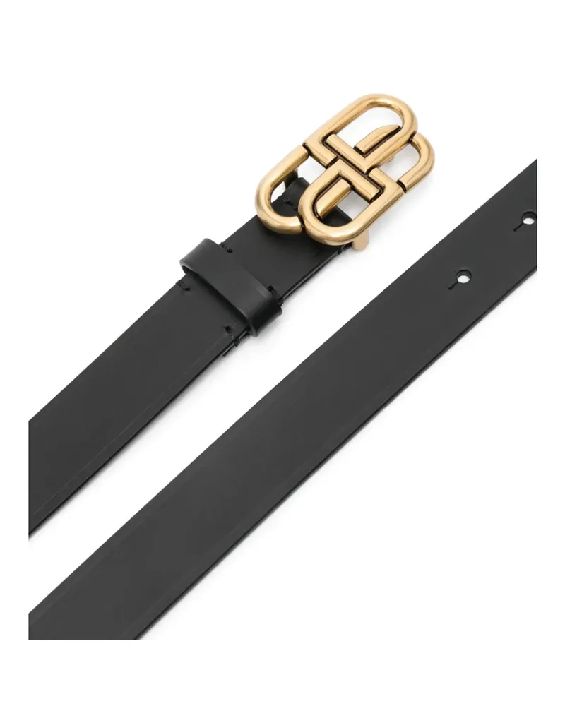 Balenciaga BB Leather Belt Black