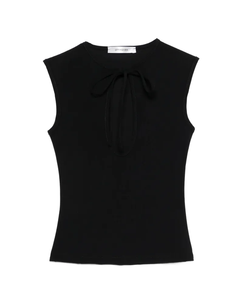 GIMAGUAS Anis Tie-detail Sleeveless Top Black