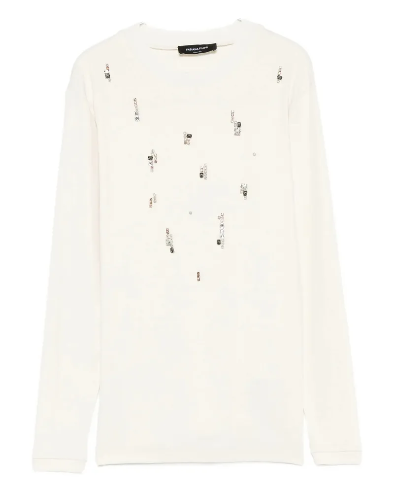 Fabiana Filippi Appliqué-embellished Sweater White