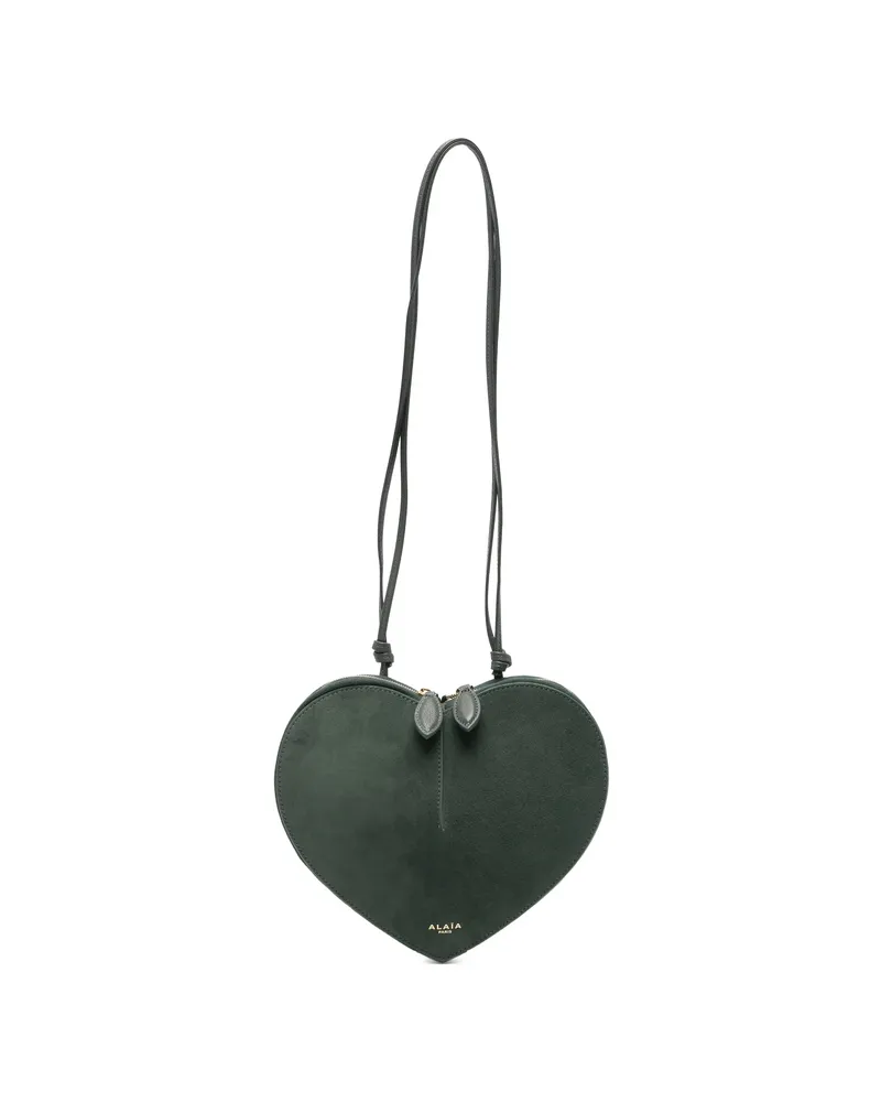 Alaïa Le Coeur Leather Shoulder Bag Green