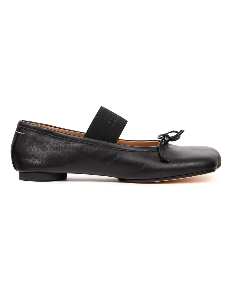 Maison Margiela Anatomic Numbers-motif Leather Ballerinas Black