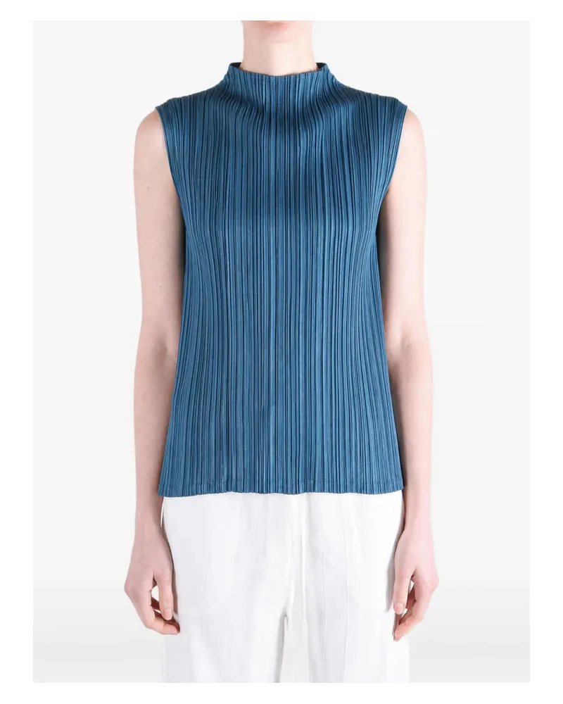 Issey Miyake Mellow Sleeveless Top Blue