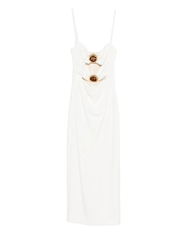 Pat Bo Cut-out Embellished Midi Dress White