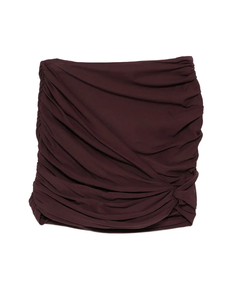 Magda Butrym Ruched Knotted Swim Skirt Red