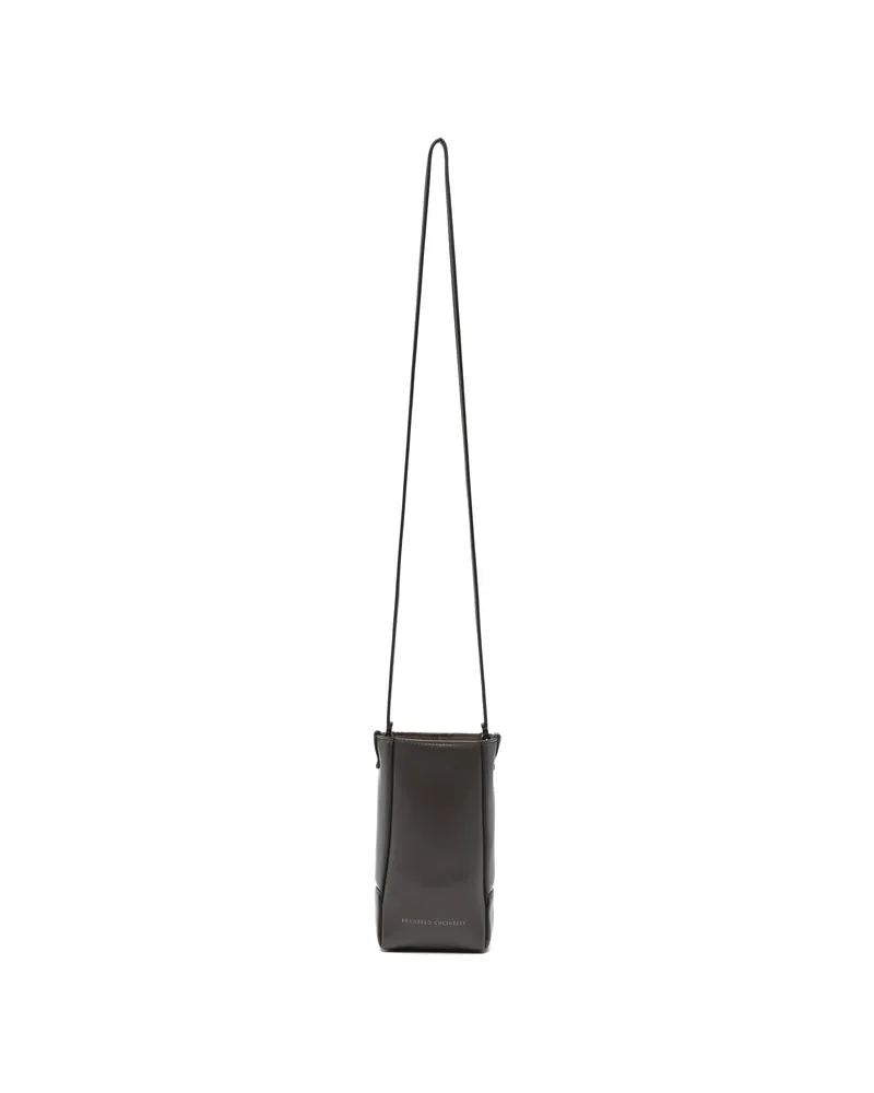 Brunello Cucinelli Monili-trim Leather Cross Body Bag Brown