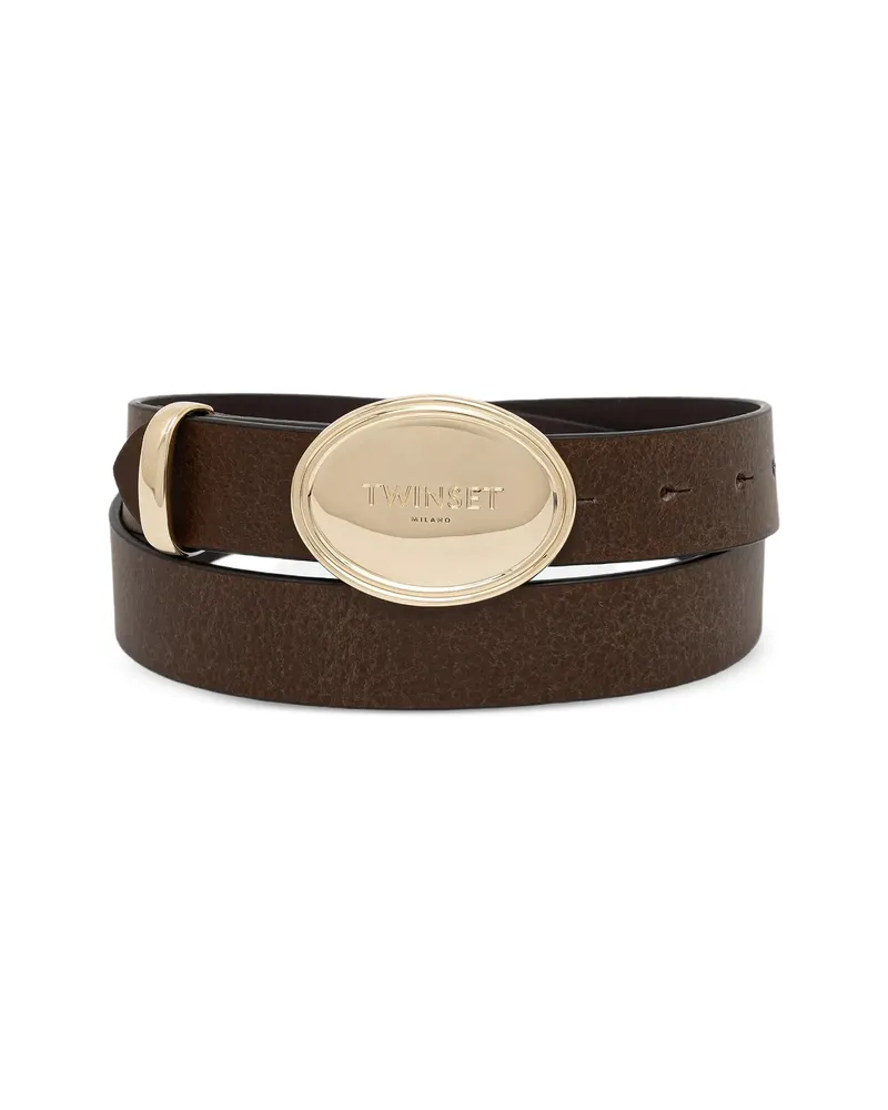 Twin-Set Oval-buckle Belt Brown
