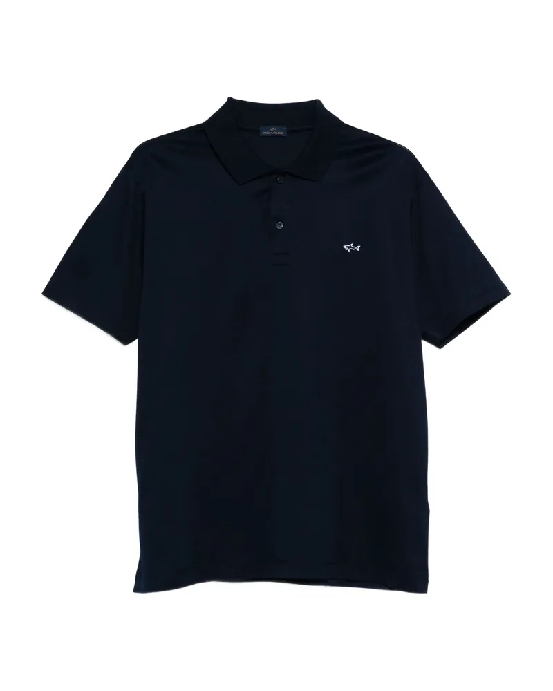 Paul & Shark Logo-embroidered Polo Shirt Blue