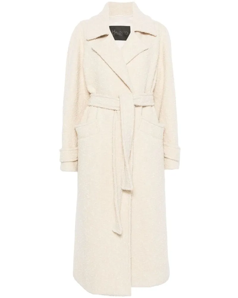 Herno Bouclé Coat Neutrals