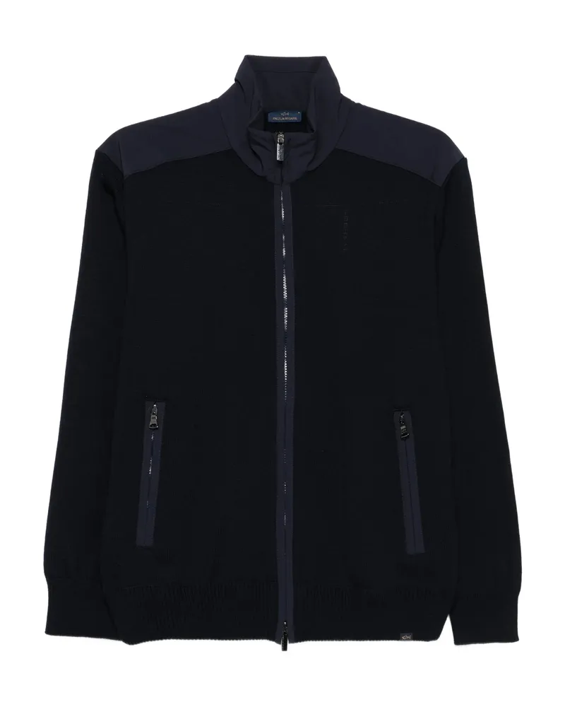 Paul & Shark Zip-front Wool Cardigan Black