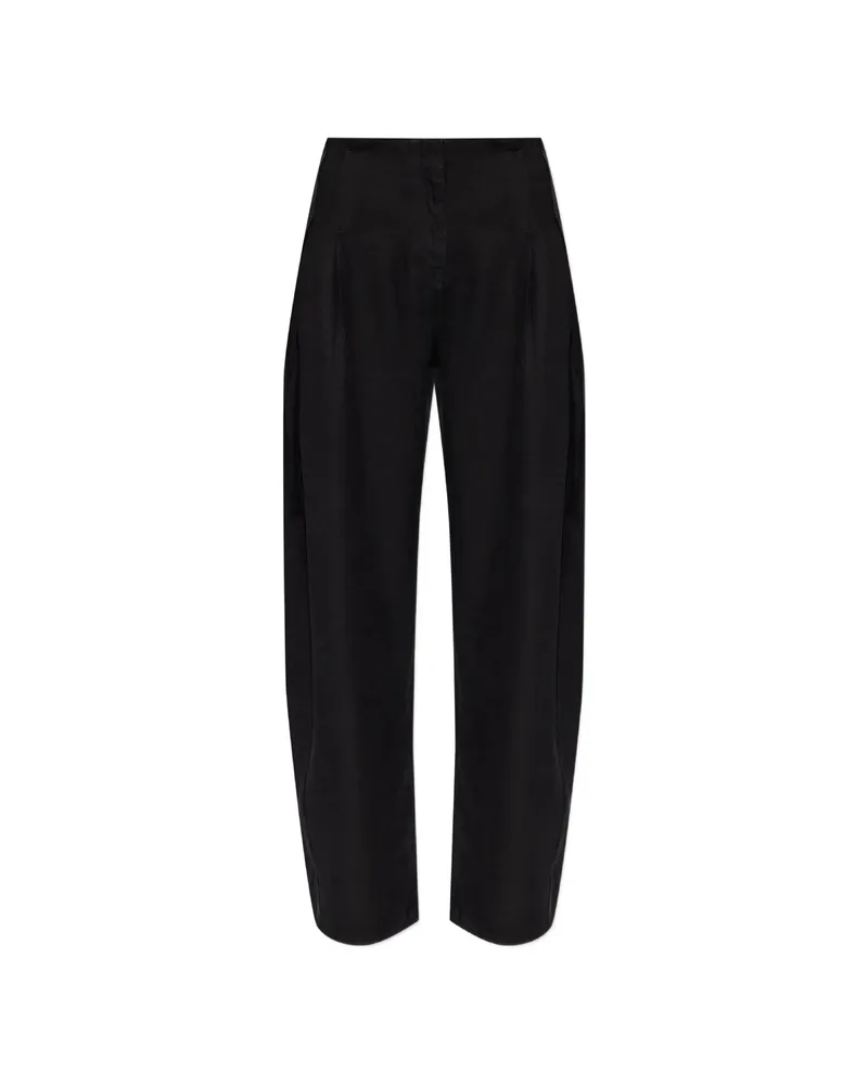 IRO Pleated-detail Wide-leg Trousers Black