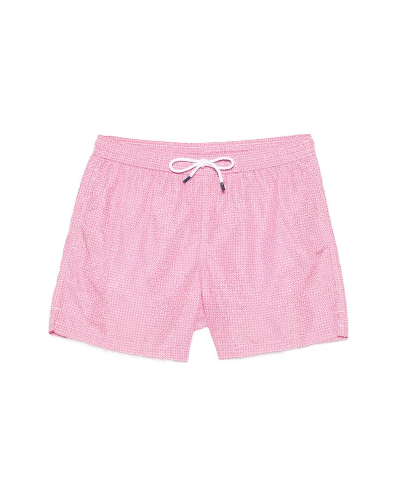 Fedeli Drawstring Printed Swim Shorts Pink